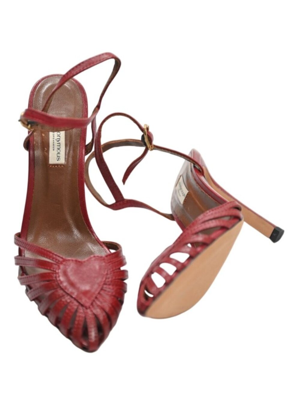 Anonymous Keesha 100 Sandals in Scarlet Crinkled